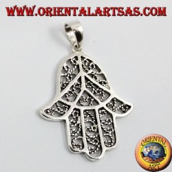 Colgante de plata de la mano de Fátima Hamsa perforado