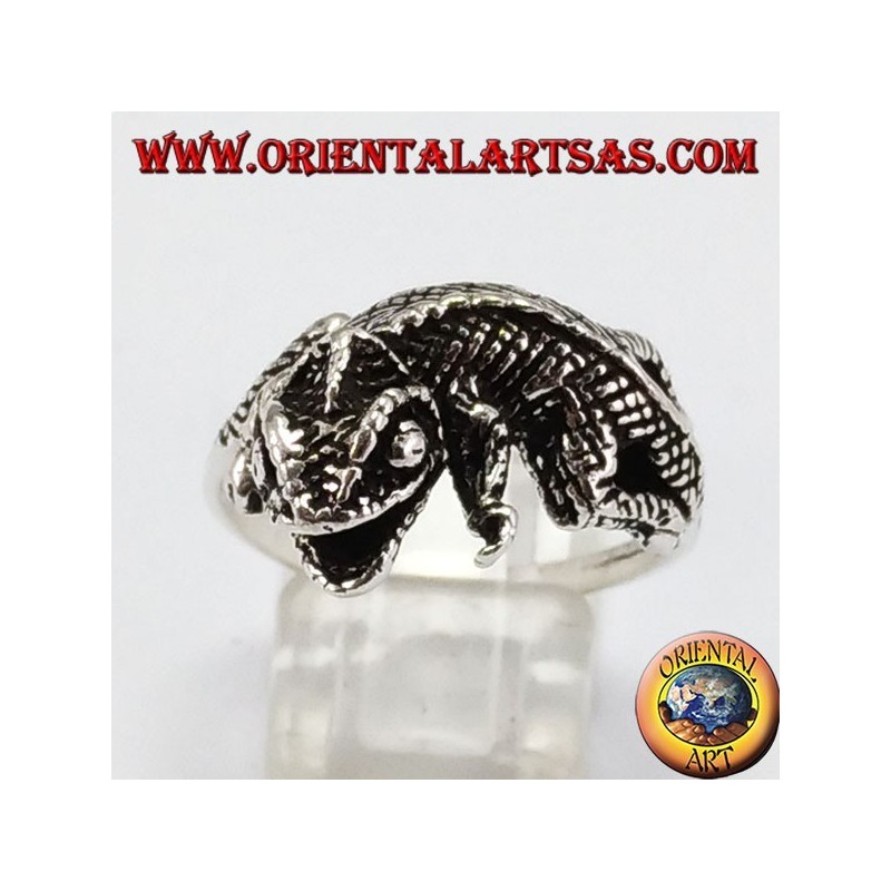 Gecko silver ring