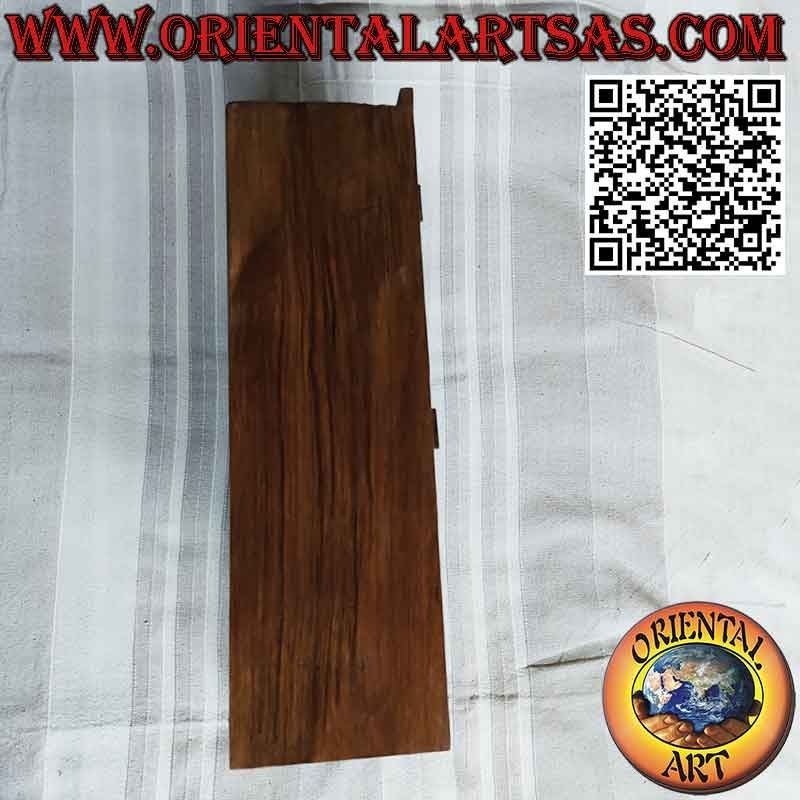 Bacheca a due ante, un ripiano e un cassetto in legno di teak antico