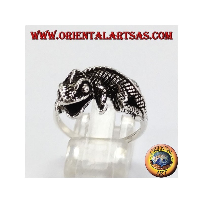 gecko anillo de plata