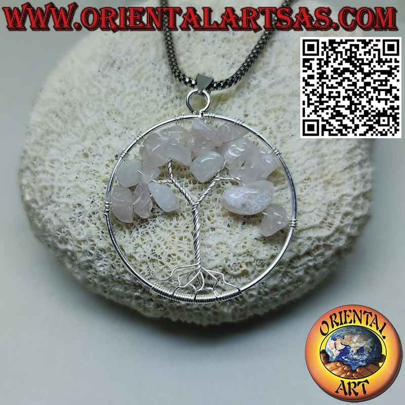 Silberanhänger Baum des Lebens mit Halbedelsteinen mm. 40 Ø