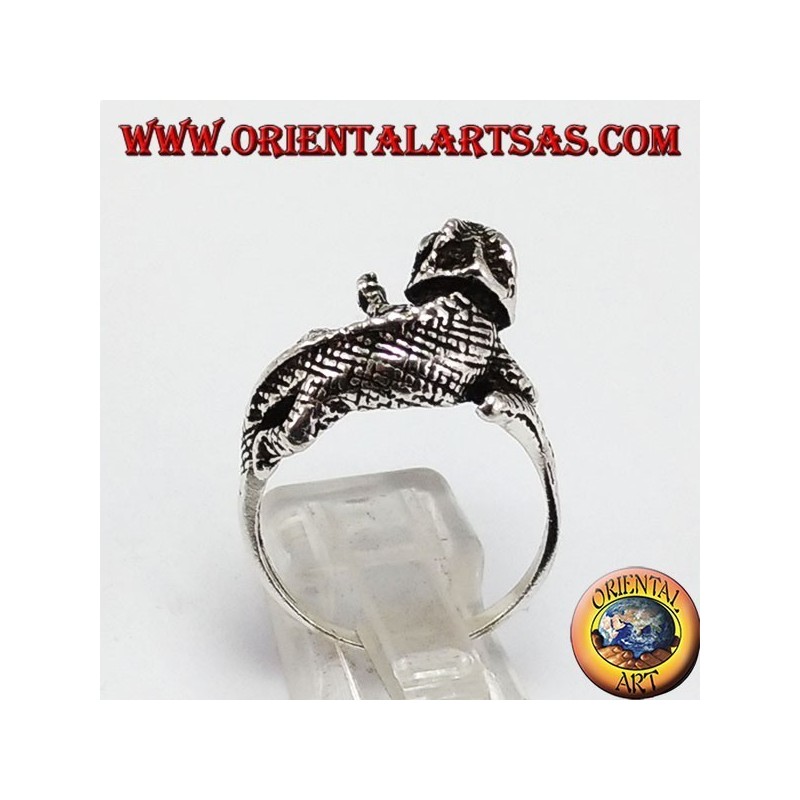 gecko anillo de plata
