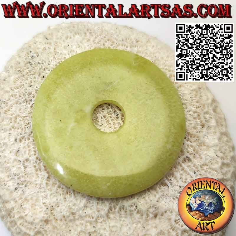 Zitronen-Jade-Scheibe/Donut-Anhänger (50 mm Ø Schnur enthalten)