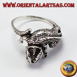 Gecko silver ring