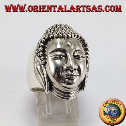 Silver Buddha head ring