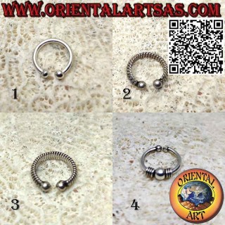 Circle without hole in silver ideal for septum, ear and labrum