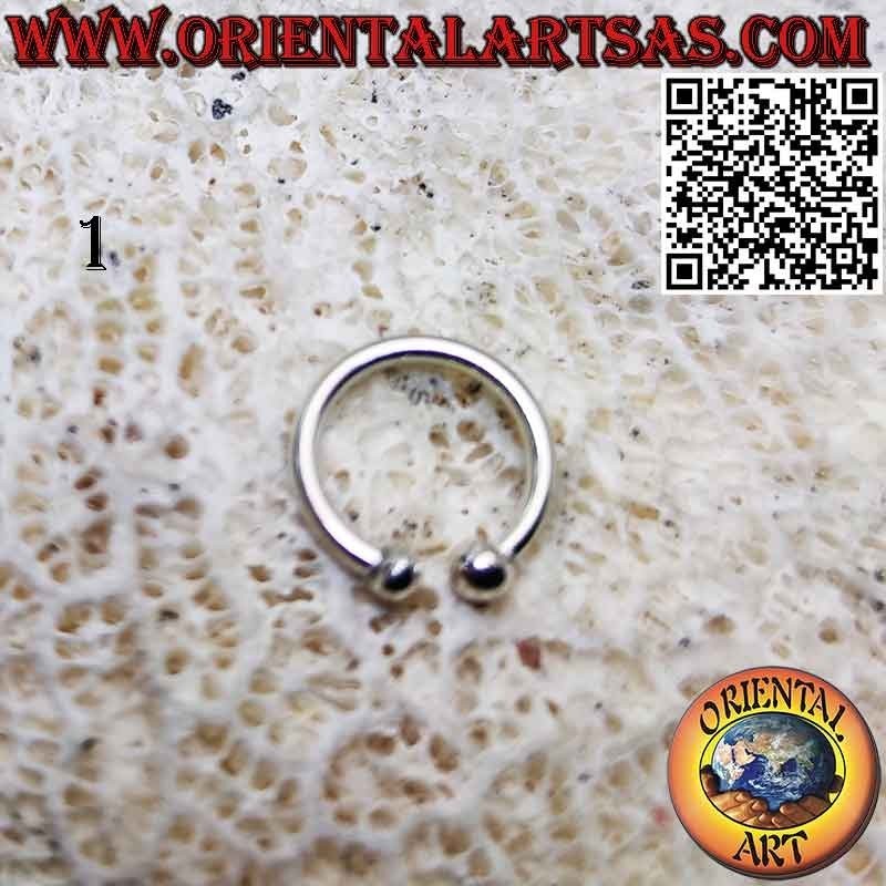 Circle without hole in silver ideal for septum, ear and labrum