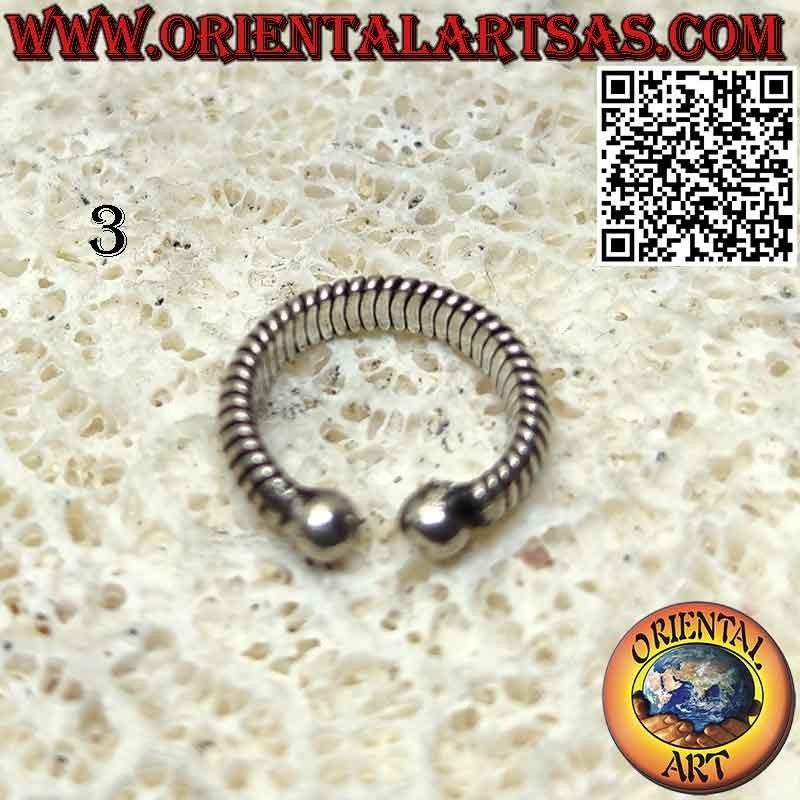 Cerchietto senza buco in argento ideale per septum, orecchio e labro