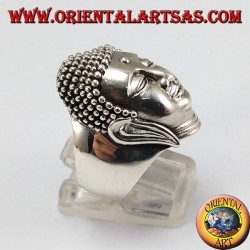 Cabeza de Buda de anillo de plata