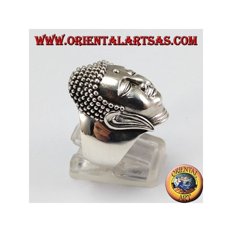 Anello  in argento testa di Buddha