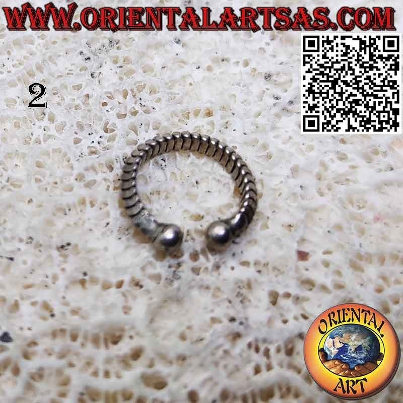 Cerchietto senza buco in argento ideale per septum, orecchio e labro