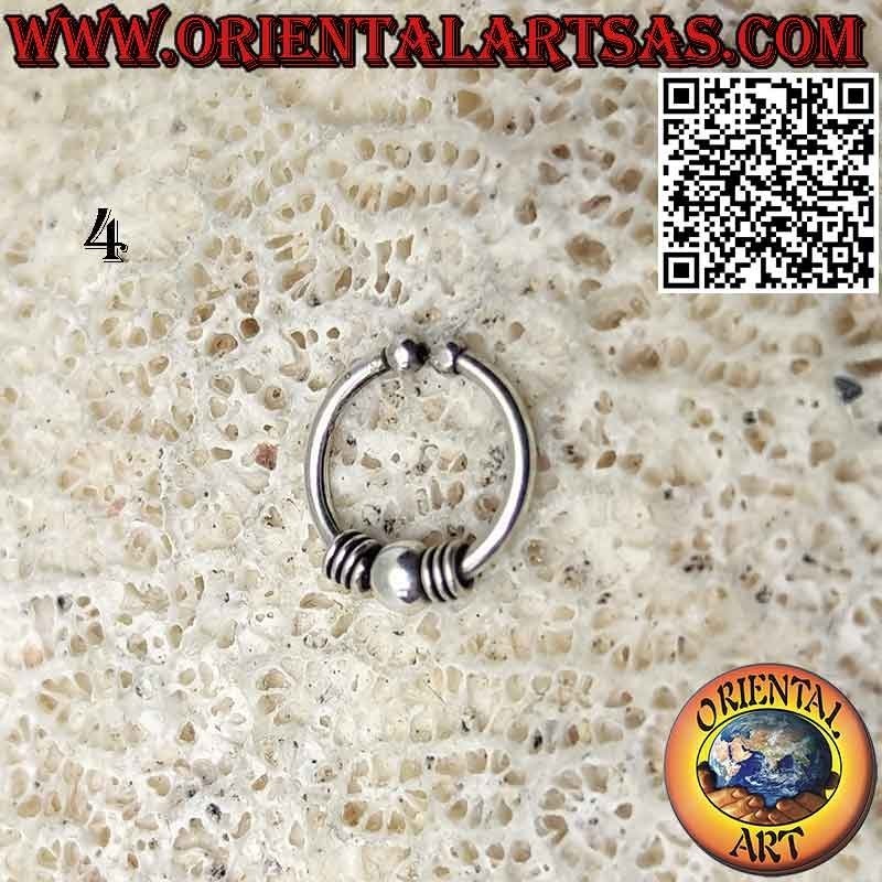 Cerchietto senza buco in argento ideale per septum, orecchio e labro
