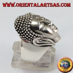 Silberring Buddha-Kopf
