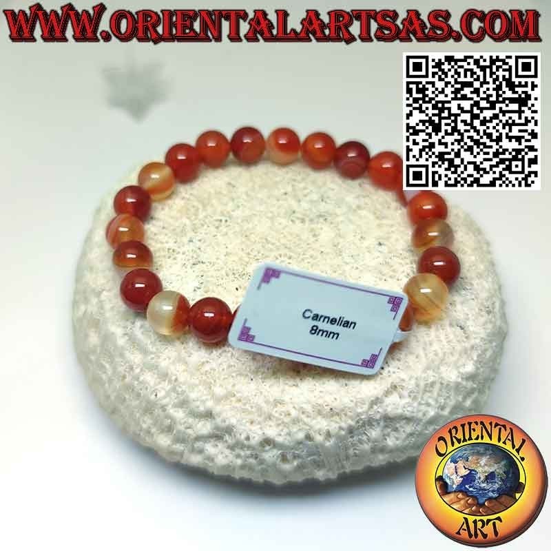 Bracelet Cornaline Naturelle 8mm Élastique - Énergie & Style