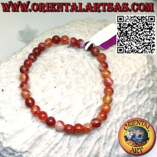 Pulsera de cuentas de cornalina natural, 6 mm (elástica)