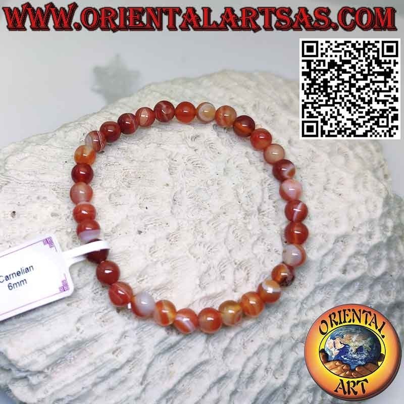 Bracelet Cornaline Naturelle 6mm Élastique | Force & Vitalité