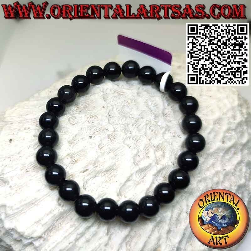 Bracciale Ossidiana Naturale 8mm Elastico | Protezione & Stile