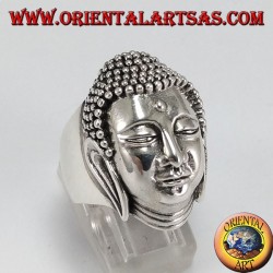 Silver Buddha head ring