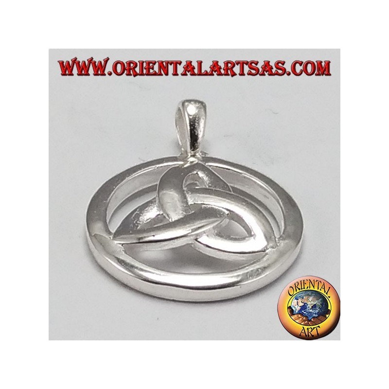 Silber-Anhänger, von Tyrone Knoten Triquetra im kleinen Kreis