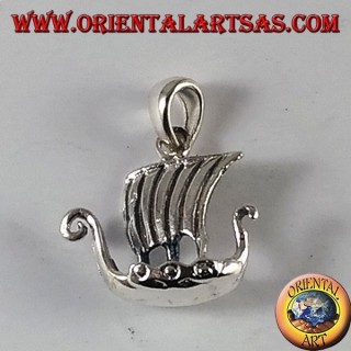Colgante de plata vikingo velero, Drakkar