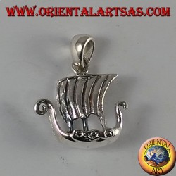 Silver Pendant Viking Sailing Ship, Drakkar