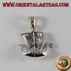 Silver Pendant Viking Sailing Ship, Drakkar