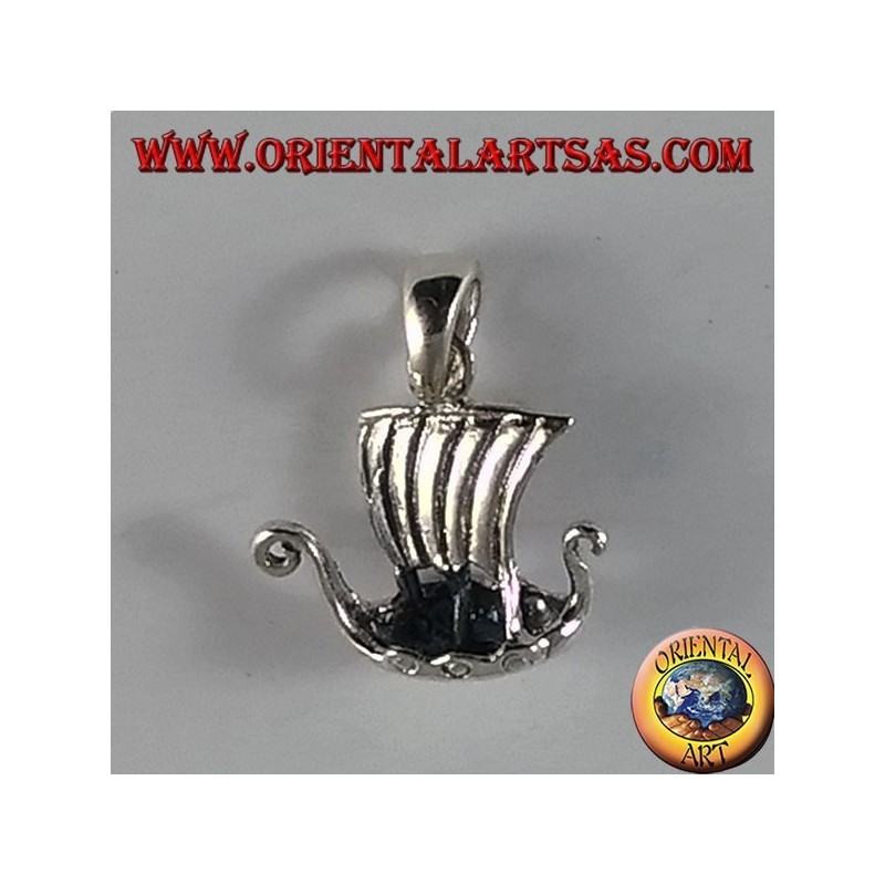 Silver Pendant Viking Sailing Ship, Drakkar