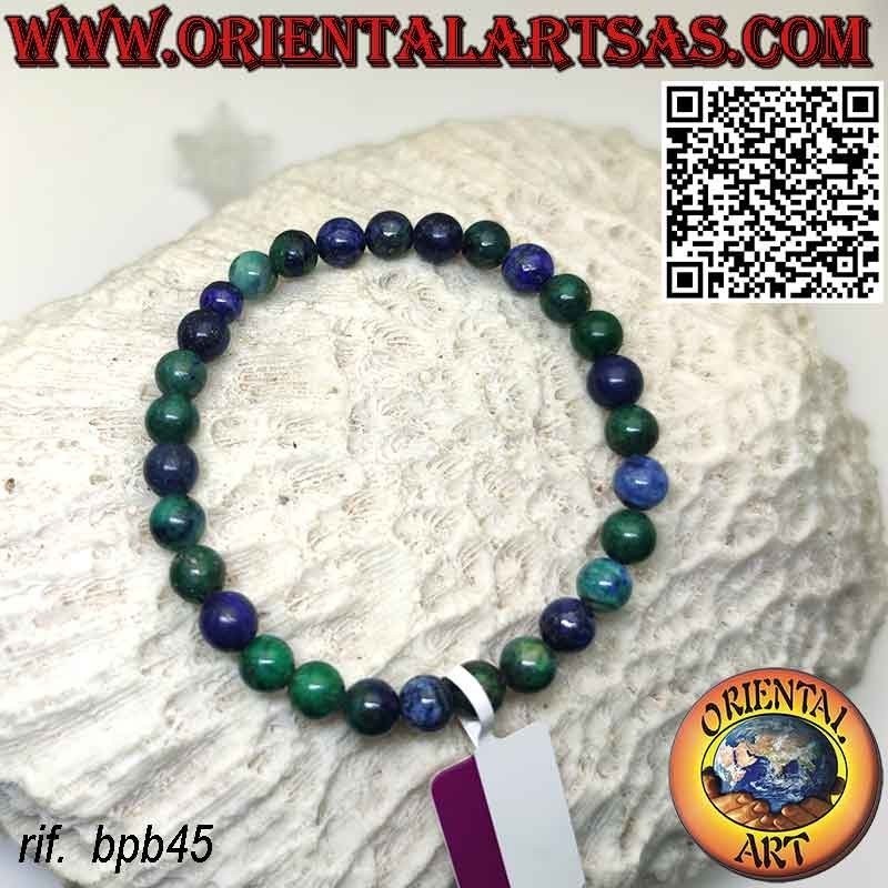 Genuine Natural Azurite 6mm Stretch Bracelet