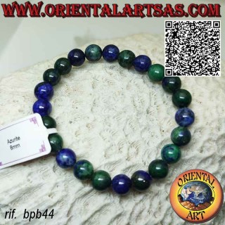 Pulsera Azurita Natural 8mm Elástica | Confort y Estilo