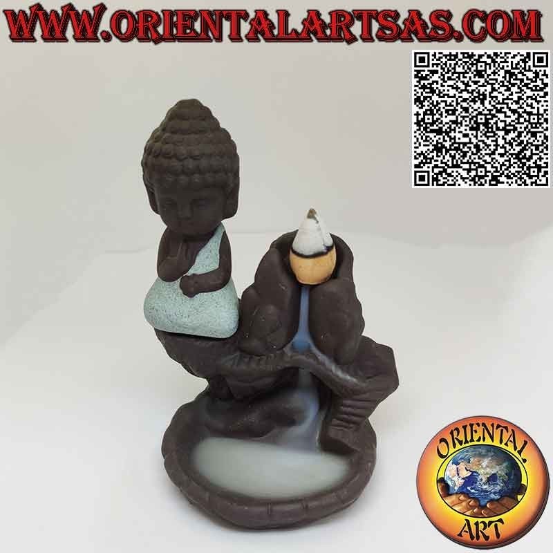 Bruciatore reflusso per incensi  cono piccolo Buddha, in ceramica cascata di fumo