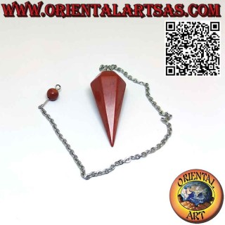 Esclusivo Pendolo in Diaspro Rosso Naturale Sfaccettato | Oriental Art
