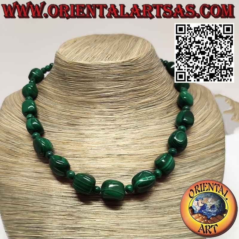 Collier Malachite Naturelle, Galets & Sphères Uniques | Oriental Art