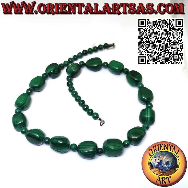 Collier Malachite Naturelle, Galets & Sphères Uniques | Oriental Art