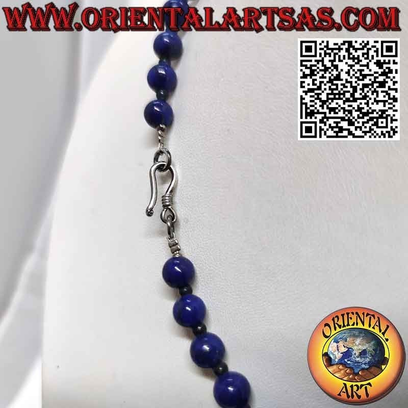 Lapis Lazuli Graduated Bead Necklace Silver Clasp | Oriental Art