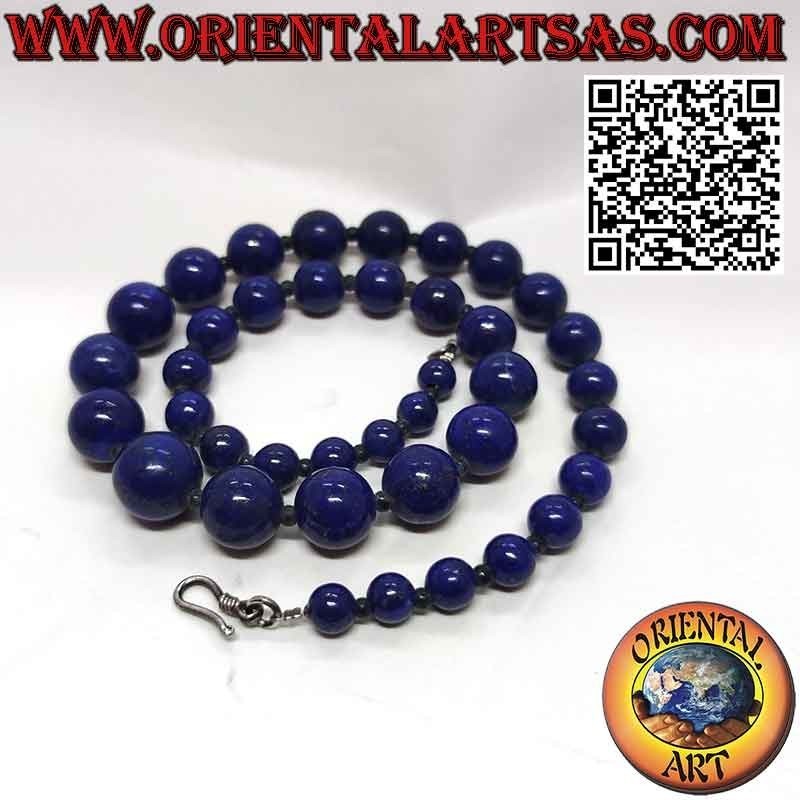 Natur-Lapislazuli Halskette, Verlauf, 925 Silber | Oriental Art