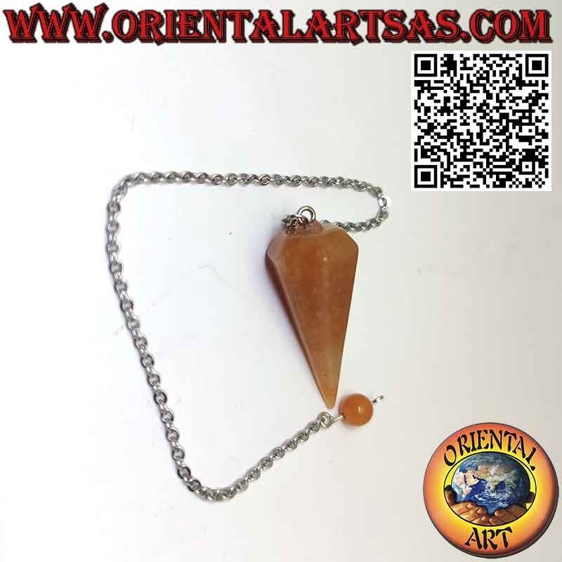 Faceted Natural Red Aventurine Pendulum | Oriental Art