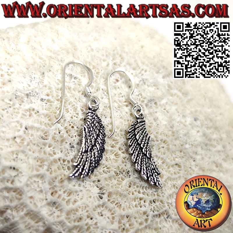 Orecchini in argento 925 ‰ pendenti ali di angelo bifacciali