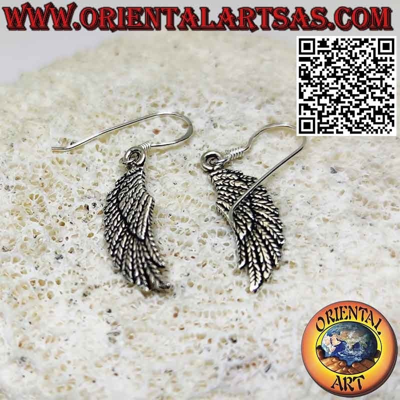 Pendientes colgantes de alas de ángel de doble cara en plata 925 ‰