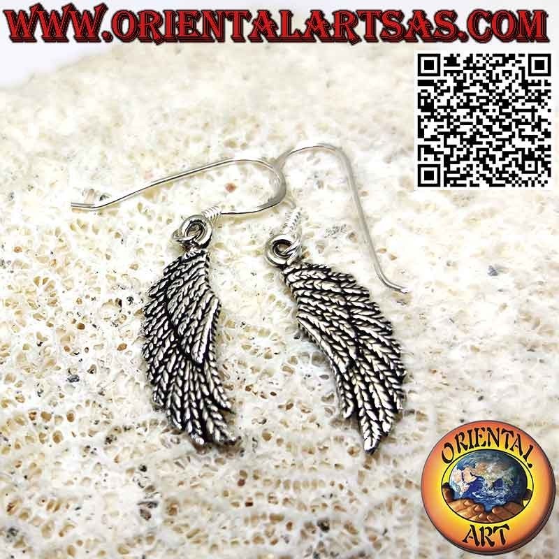 Pendientes colgantes de alas de ángel de doble cara en plata 925 ‰