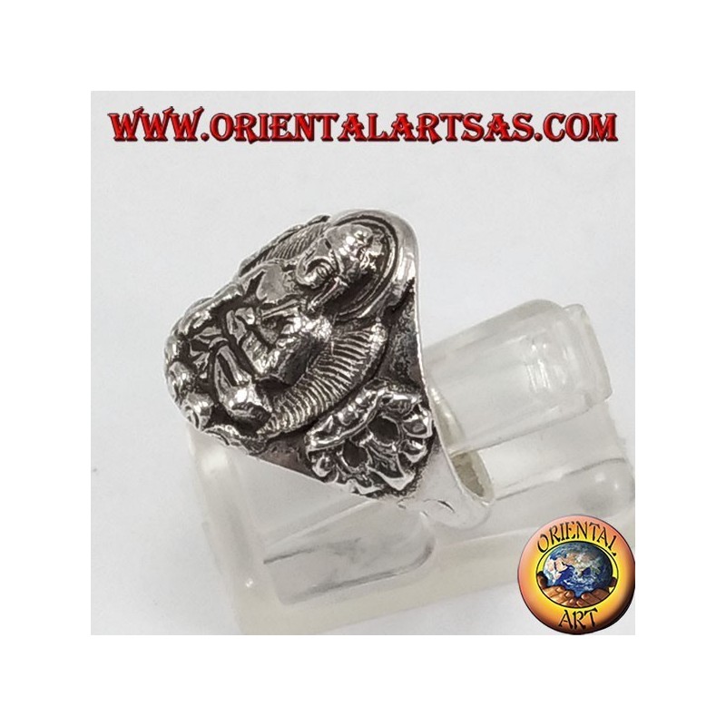 Silver Buddha Ring