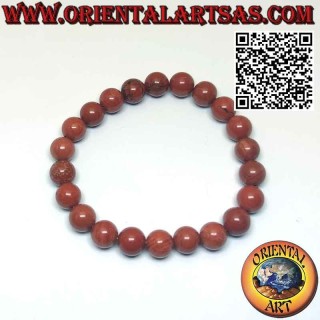 Bracciale Diaspro Rosso Naturale 8mm Elastico | Energia