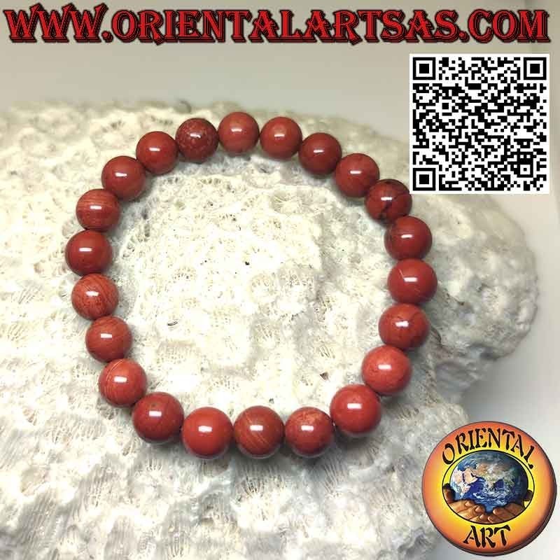8mm Natural Red Jasper Stretch Bracelet - Healing Stone