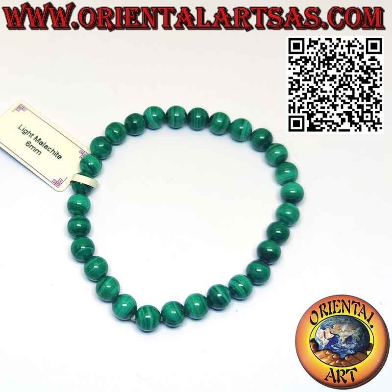 Bracciale Malachite 6mm Elastico | Pietre Naturali Autentiche