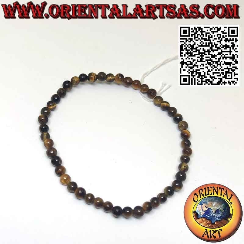 Natural tiger eye bracelet, 4 mm (elastic)