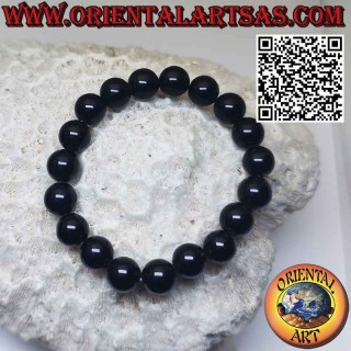 Pulsera compuesta por esferas de ónix natural de 10 mm, (con elástico)