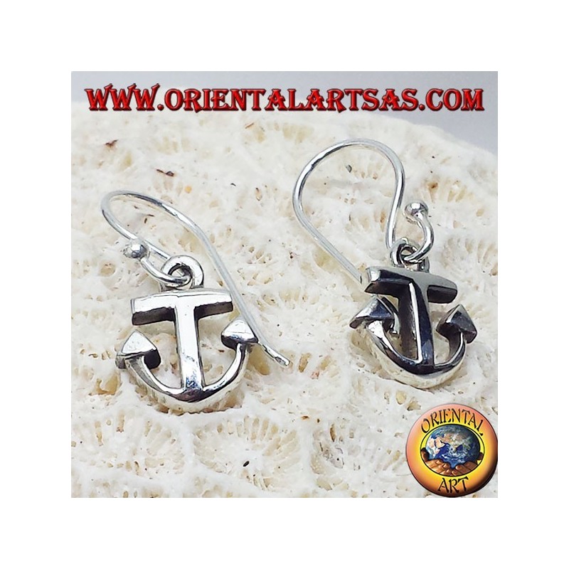 Boucles d'oreilles argent, ancre et simple
