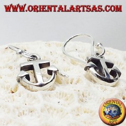 pendientes de plata, ancla y sencillo