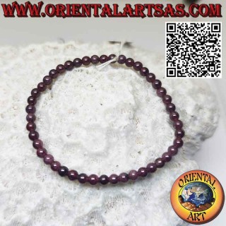 Naturgranatarmband, 4 mm (elastisch)