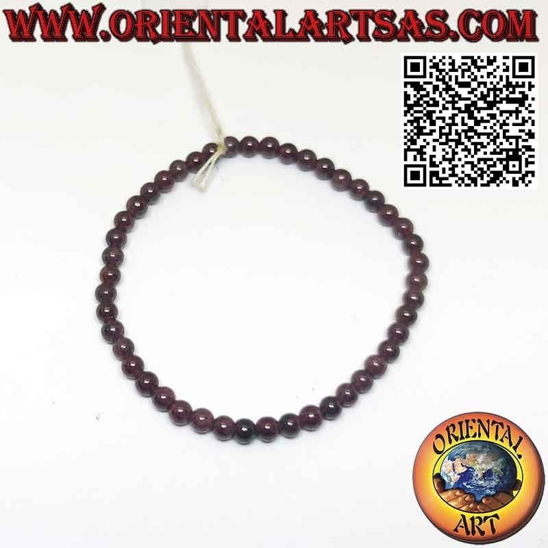 Granat Armband Naturstein 4mm | Elastisch & hochwertig