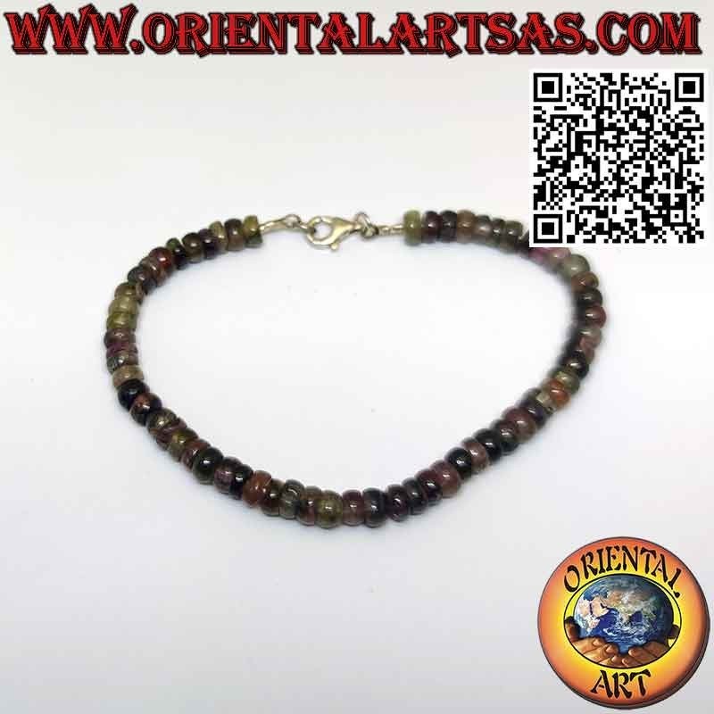 Bracciale Tormalina Multicolore Naturale | Chiusura Argento